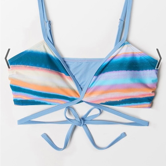 Cupshe Waterfront stripe wrap around multicolored bikini size small - Picture 4 of 14